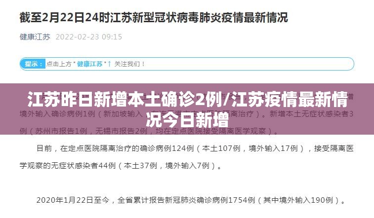 江苏昨日新增本土确诊2例/江苏疫情最新情况今日新增