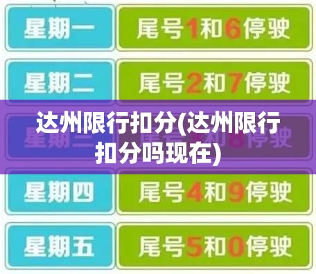 达州限行扣分(达州限行扣分吗现在)