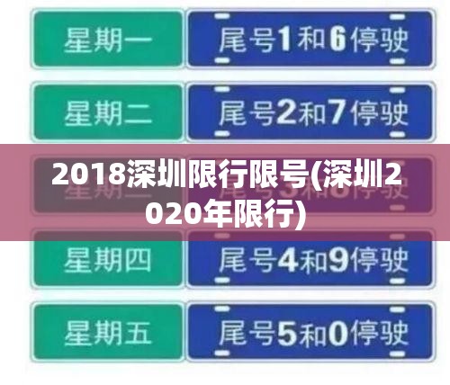 2018深圳限行限号(深圳2020年限行) 2018深圳限行限号(深圳2020年限行)