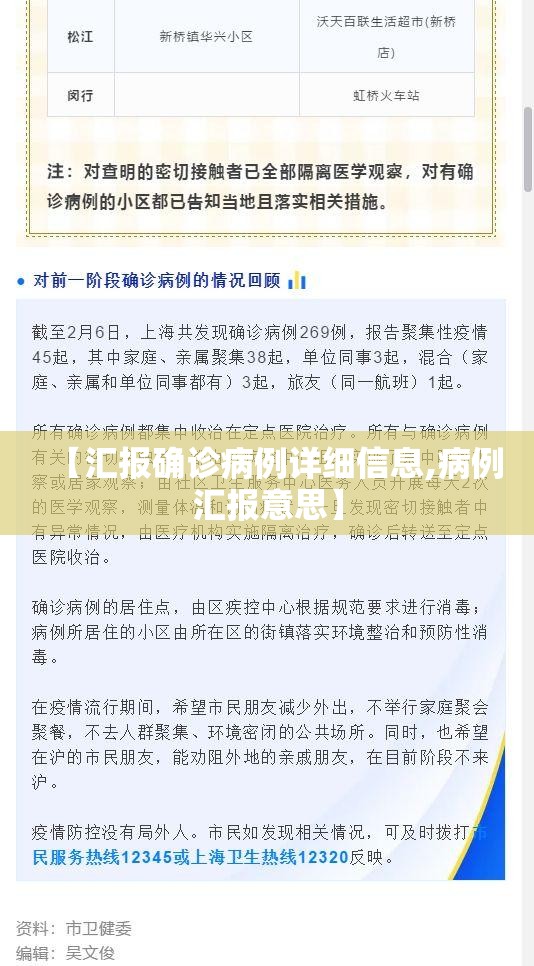【汇报确诊病例详细信息,病例汇报意思】 【汇报确诊病例详细信息,病例汇报意思】