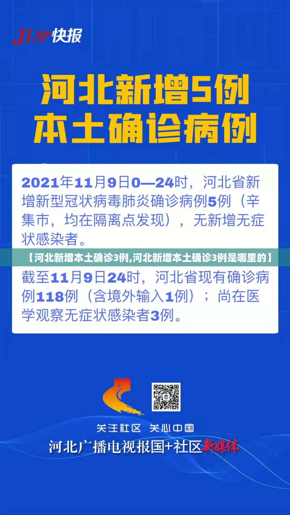 【河北新增本土确诊3例,河北新增本土确诊3例是哪里的】 【河北新增本土确诊3例,河北新增本土确诊3例是哪里的】
