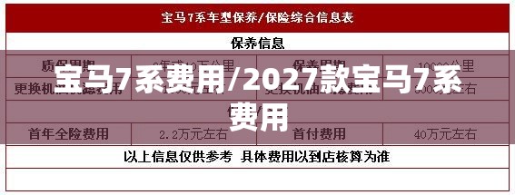 宝马7系费用/2027款宝马7系费用 宝马7系费用/2027款宝马7系费用