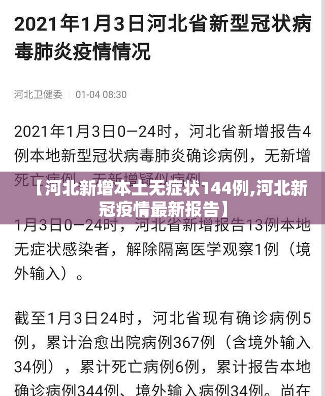 【河北新增本土无症状144例,河北新冠疫情最新报告】