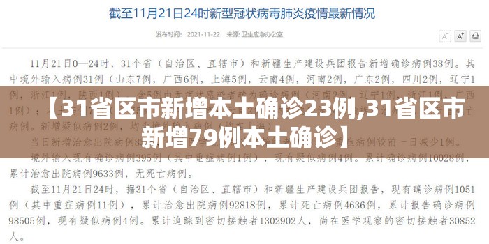 【31省区市新增本土确诊23例,31省区市新增79例本土确诊】 【31省区市新增本土确诊23例,31省区市新增79例本土确诊】