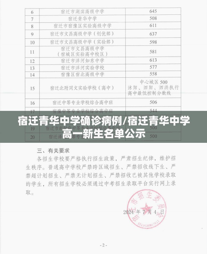 宿迁青华中学确诊病例/宿迁青华中学高一新生名单公示 宿迁青华中学确诊病例/宿迁青华中学高一新生名单公示