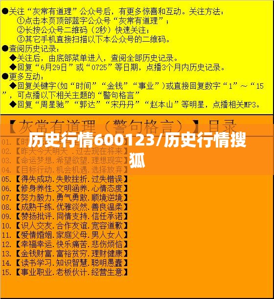 历史行情600123/历史行情搜狐