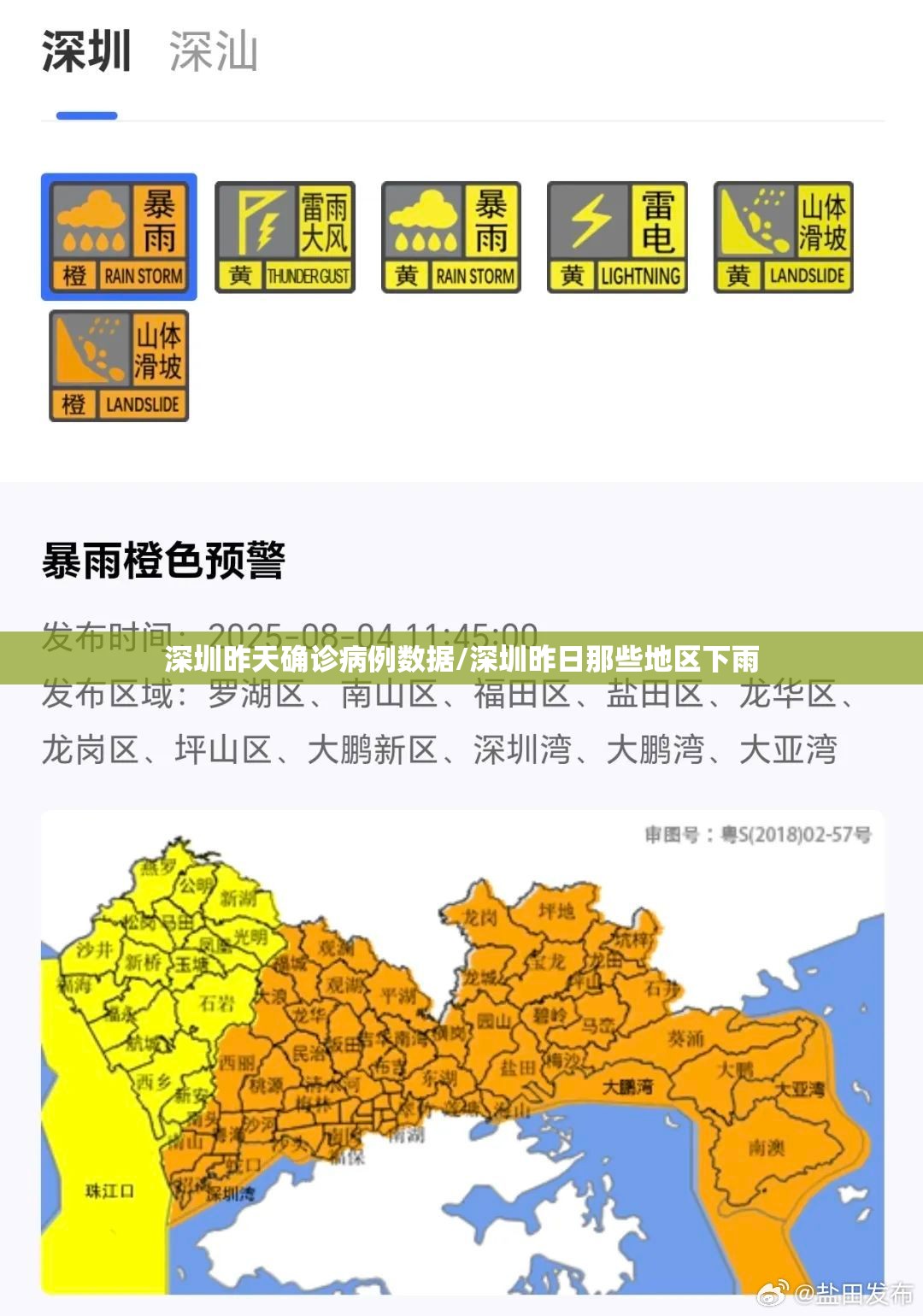 深圳昨天确诊病例数据/深圳昨日那些地区下雨