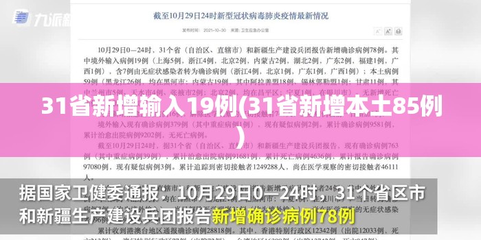 31省新增输入19例(31省新增本土85例) 31省新增输入19例(31省新增本土85例)