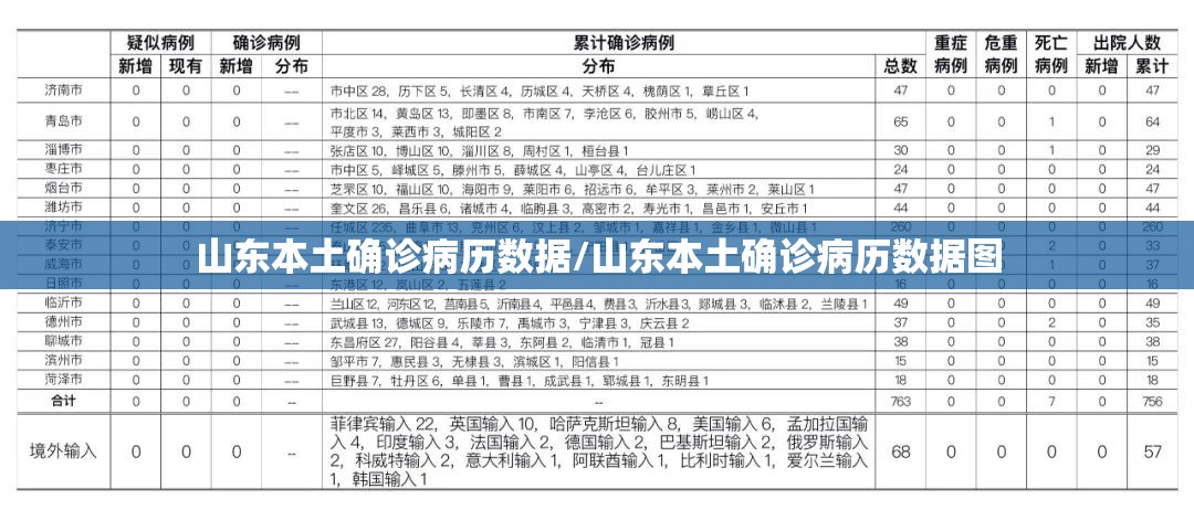 山东本土确诊病历数据/山东本土确诊病历数据图