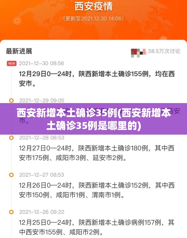 西安新增本土确诊35例(西安新增本土确诊35例是哪里的)