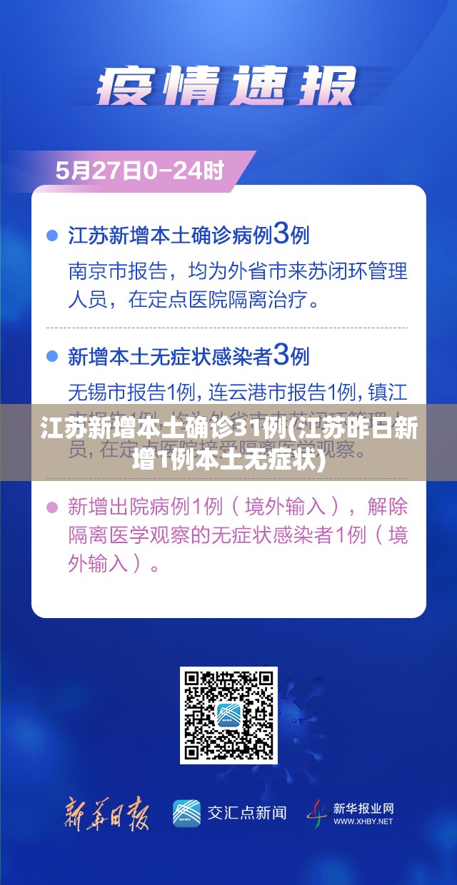 江苏新增本土确诊31例(江苏昨日新增1例本土无症状)