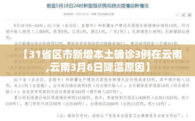 【31省区市新增本土确诊3例在云南,云南3月6日降温原因】