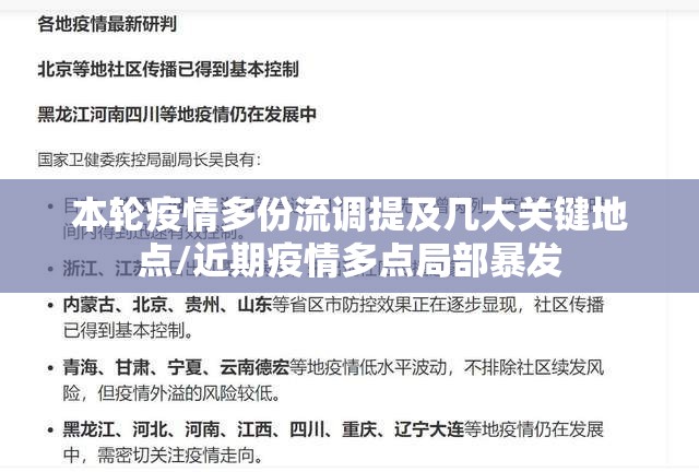 本轮疫情多份流调提及几大关键地点/近期疫情多点局部暴发 本轮疫情多份流调提及几大关键地点/近期疫情多点局部暴发