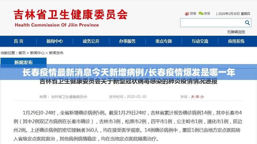 长春疫情最新消息今天新增病例/长春疫情爆发是哪一年