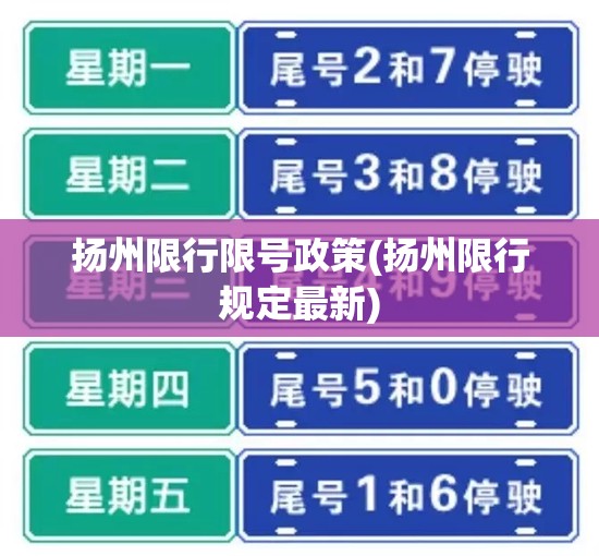 扬州限行限号政策(扬州限行规定最新) 扬州限行限号政策(扬州限行规定最新)