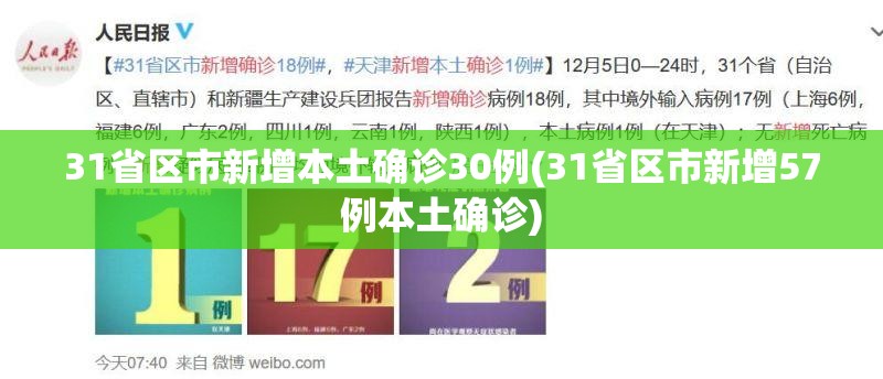 31省区市新增本土确诊30例(31省区市新增57例本土确诊)