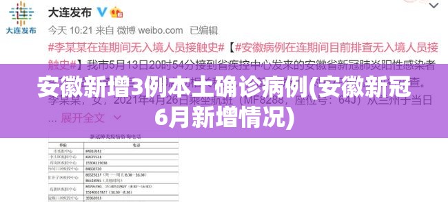 安徽新增3例本土确诊病例(安徽新冠6月新增情况)