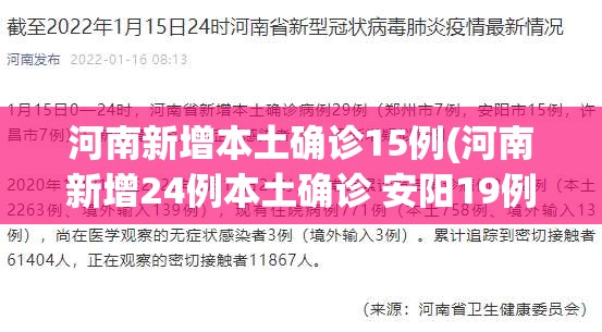 河南新增本土确诊15例(河南新增24例本土确诊 安阳19例病例)