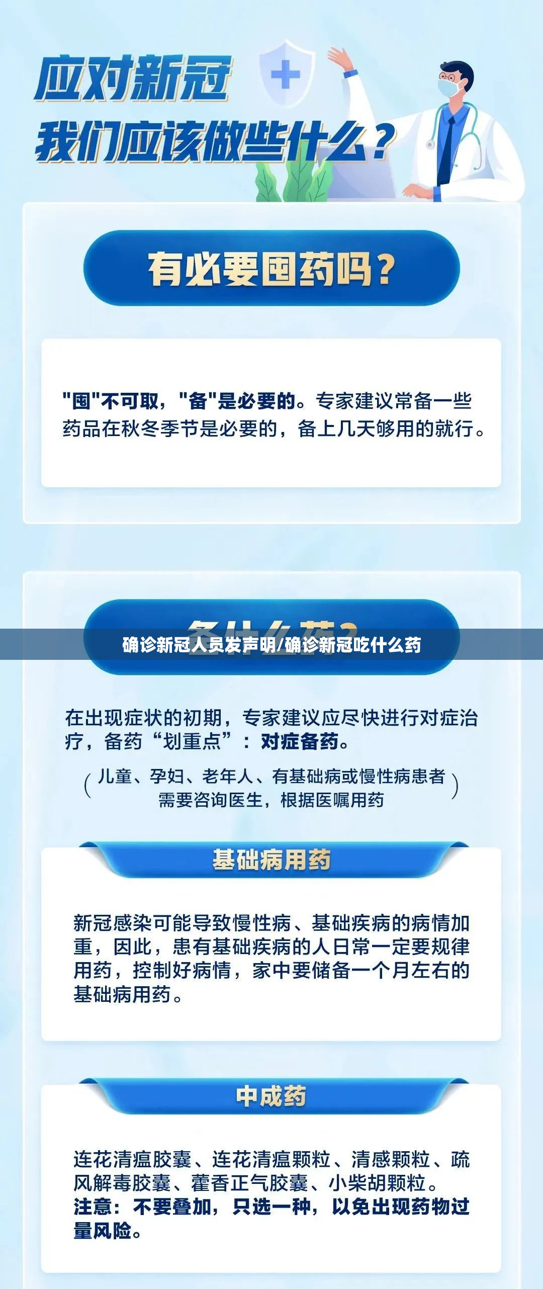确诊新冠人员发声明/确诊新冠吃什么药