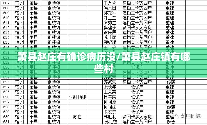 萧县赵庄有确诊病历没/萧县赵庄镇有哪些村