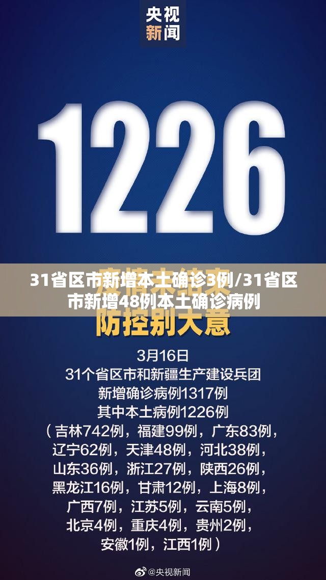 31省区市新增本土确诊3例/31省区市新增48例本土确诊病例