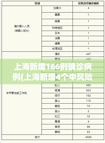 上海新增166例确诊病例(上海新增4个中风险)