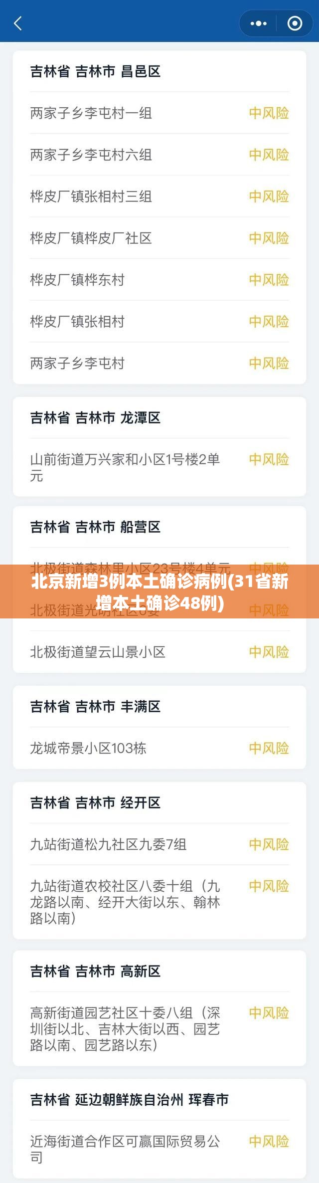 北京新增3例本土确诊病例(31省新增本土确诊48例)