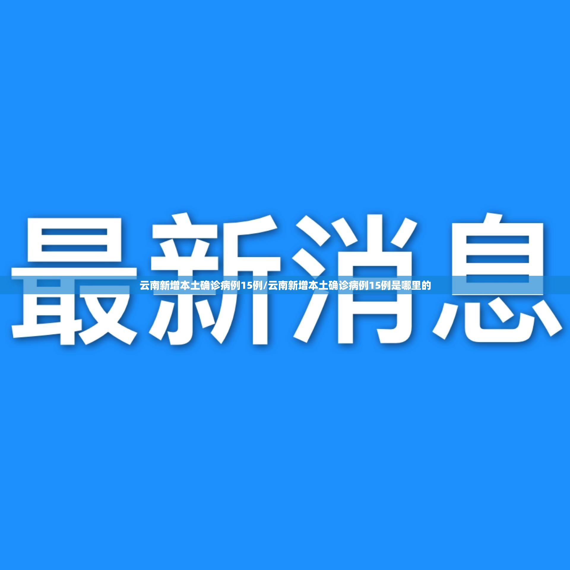 云南新增本土确诊病例15例/云南新增本土确诊病例15例是哪里的
