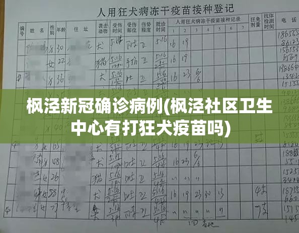 枫泾新冠确诊病例(枫泾社区卫生中心有打狂犬疫苗吗) 枫泾新冠确诊病例(枫泾社区卫生中心有打狂犬疫苗吗)