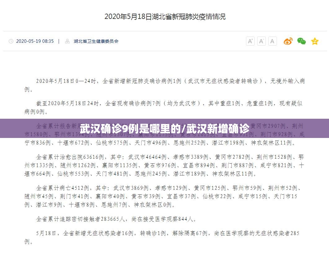 武汉确诊9例是哪里的/武汉新增确诊