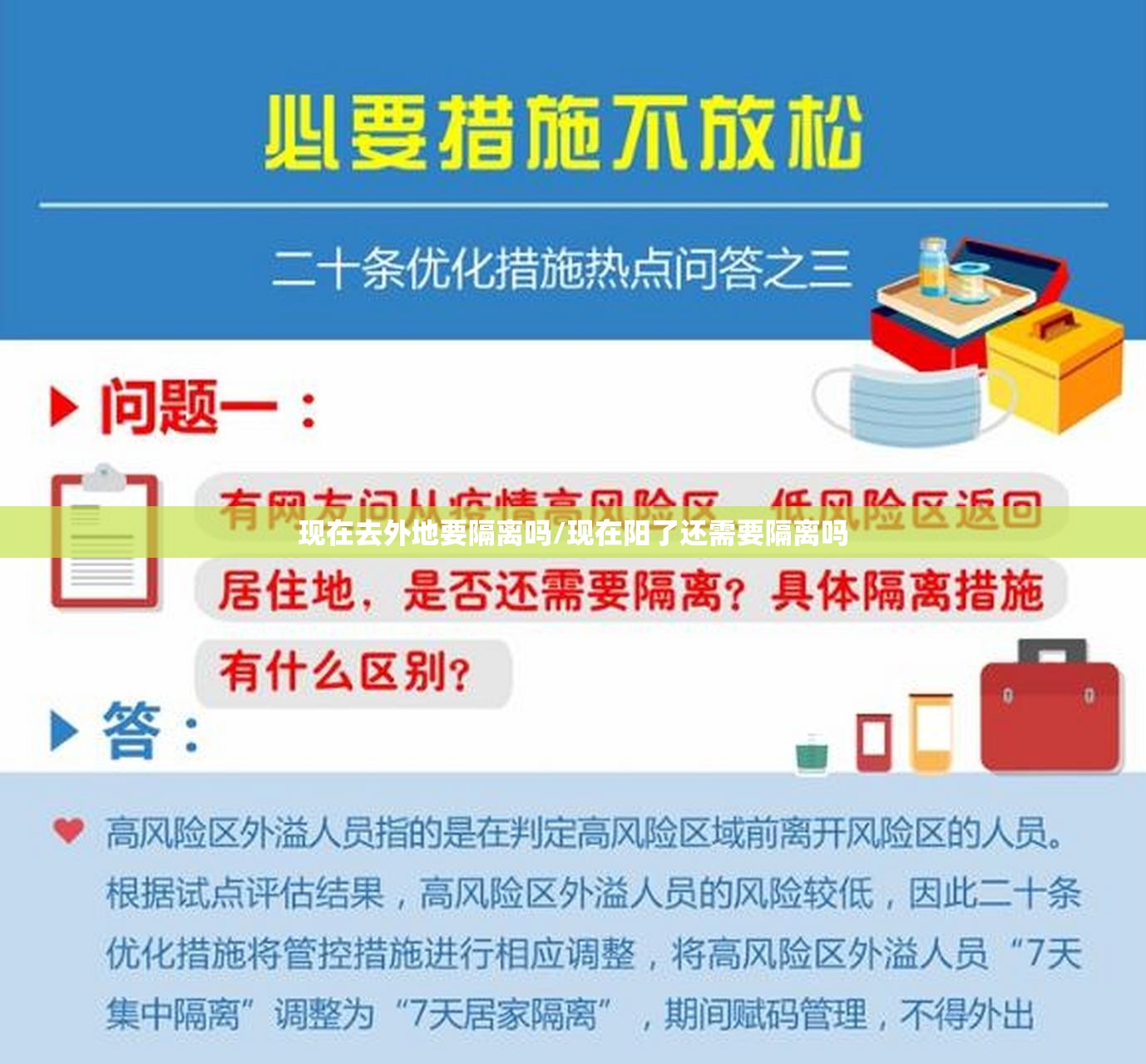 现在去外地要隔离吗/现在阳了还需要隔离吗
