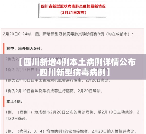 【四川新增4例本土病例详情公布,四川新型病毒病例】