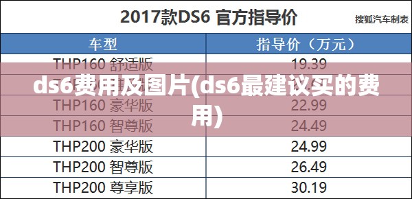 ds6费用及图片(ds6最建议买的费用)
