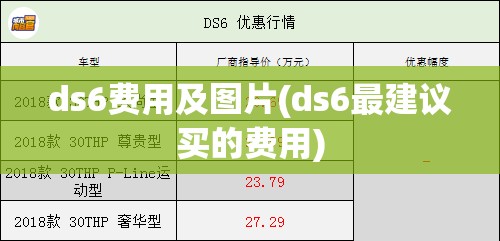 ds6费用及图片(ds6最建议买的费用)