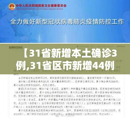 【31省新增本土确诊3例,31省区市新增44例本土确诊】