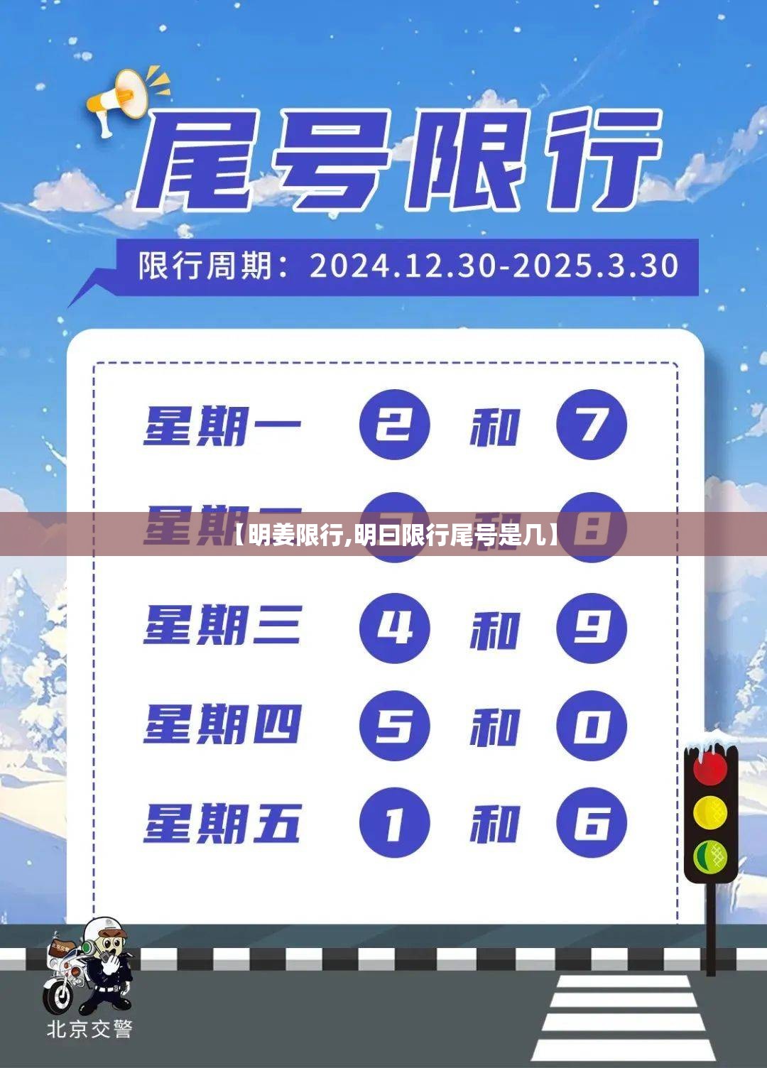 【明姜限行,明曰限行尾号是几】