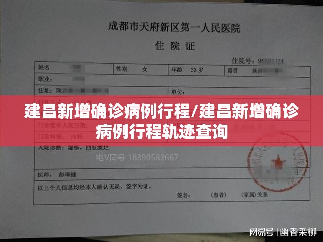 建昌新增确诊病例行程/建昌新增确诊病例行程轨迹查询
