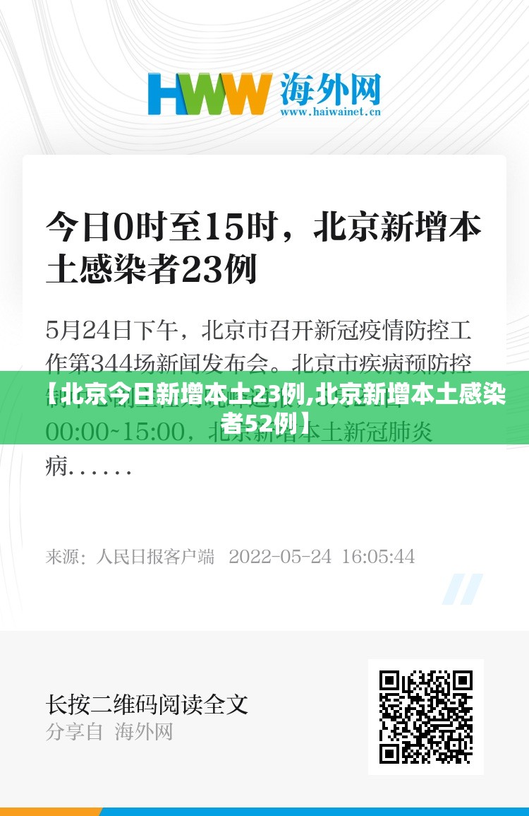 【北京今日新增本土23例,北京新增本土感染者52例】