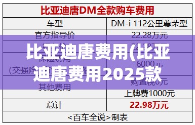 比亚迪唐费用(比亚迪唐费用2025款报价) 比亚迪唐费用(比亚迪唐费用2025款报价)
