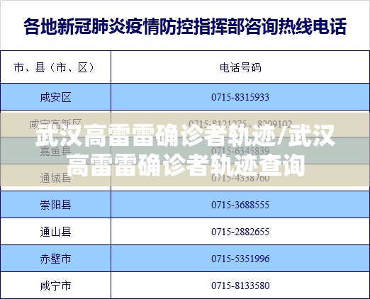 武汉高雷雷确诊者轨迹/武汉高雷雷确诊者轨迹查询 武汉高雷雷确诊者轨迹/武汉高雷雷确诊者轨迹查询