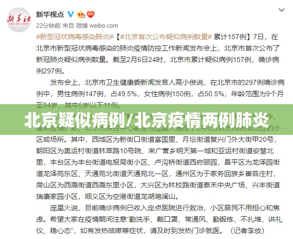 北京疑似病例/北京疫情两例肺炎 北京疑似病例/北京疫情两例肺炎