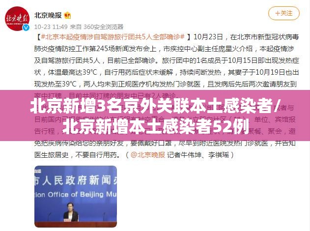 北京新增3名京外关联本土感染者/北京新增本土感染者52例 北京新增3名京外关联本土感染者/北京新增本土感染者52例