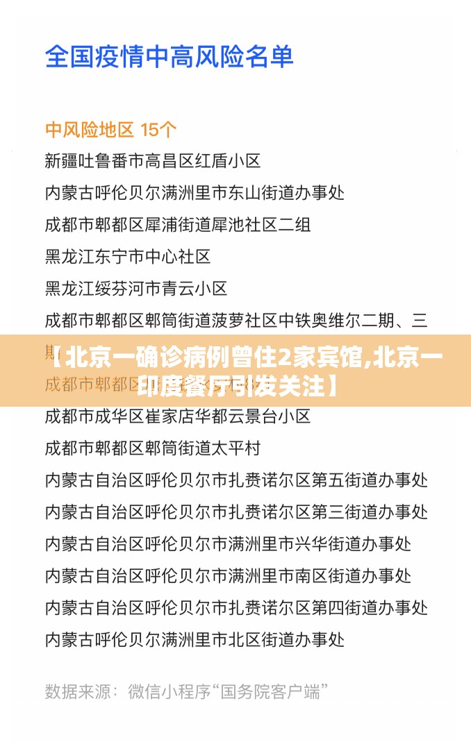 【北京一确诊病例曾住2家宾馆,北京一印度餐厅引发关注】