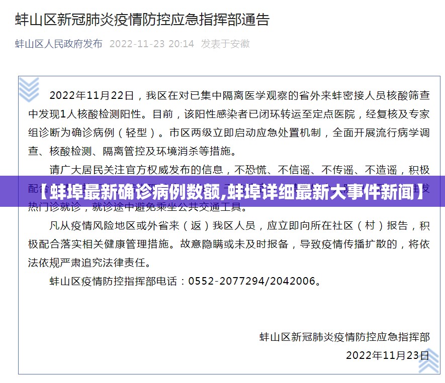 【蚌埠最新确诊病例数额,蚌埠详细最新大事件新闻】