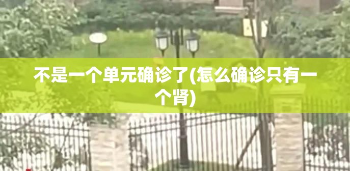 不是一个单元确诊了(怎么确诊只有一个肾) 不是一个单元确诊了(怎么确诊只有一个肾)