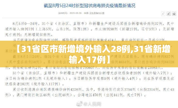 【31省区市新增境外输入28例,31省新增输入17例】