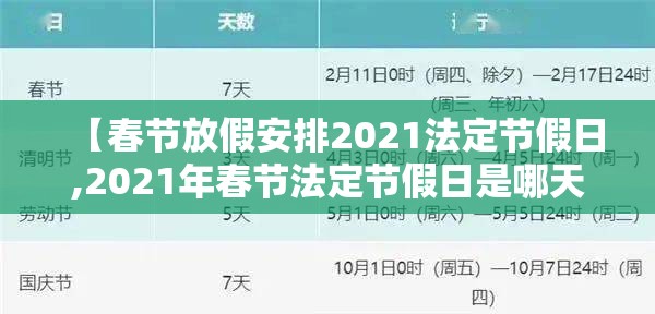 【春节放假安排2021法定节假日,2021年春节法定节假日是哪天啊】 【春节放假安排2021法定节假日,2021年春节法定节假日是哪天啊】