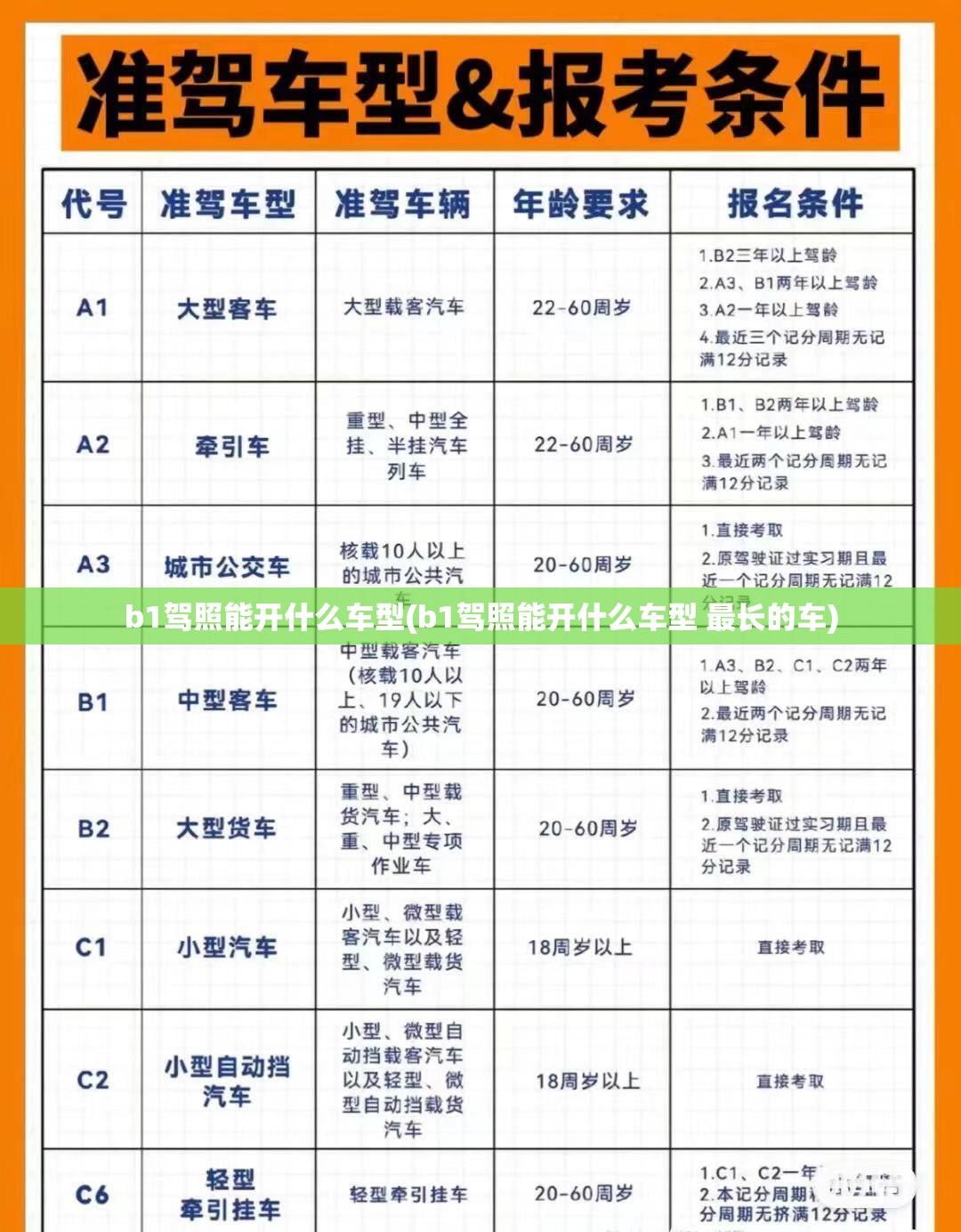 b1驾照能开什么车型(b1驾照能开什么车型 最长的车) b1驾照能开什么车型(b1驾照能开什么车型 最长的车)
