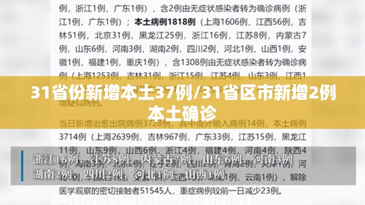 31省份新增本土37例/31省区市新增2例本土确诊