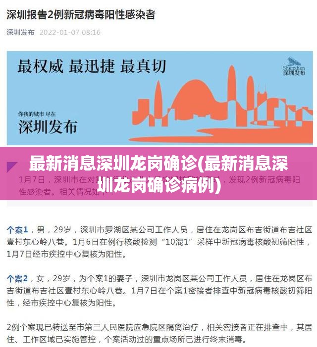 最新消息深圳龙岗确诊(最新消息深圳龙岗确诊病例) 最新消息深圳龙岗确诊(最新消息深圳龙岗确诊病例)